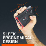 Bushnell Golf Tour V5 Shift laser rangefinder demonstration photo of sleek ergonomical design.